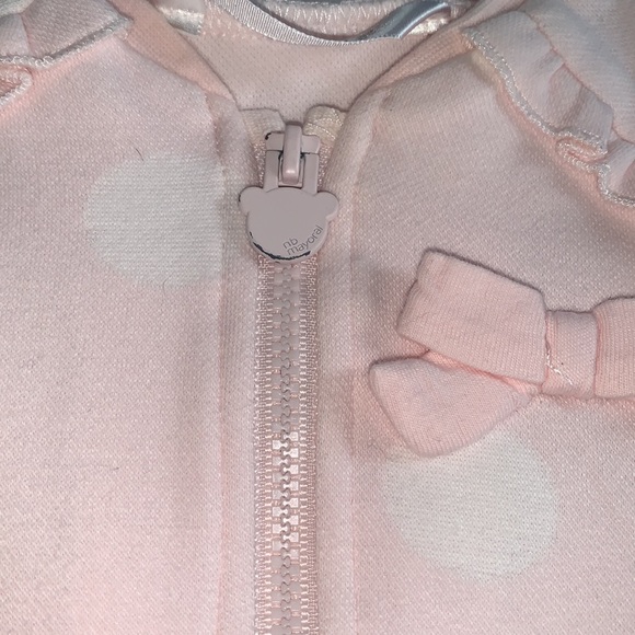 Mayoral Baby Pink Sweatshirt 6-9M White Polka Dot Zip EUC - Picture 13 of 13